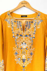 DC-0382 YELLOW EMBROIDERED KURTA
